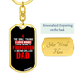 I Love Firefighter Dad Keychain Stainless Steel or 18k Gold Dog Tag Keyring-Express Your Love Gifts