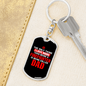 I Love Firefighter Dad Keychain Stainless Steel or 18k Gold Dog Tag Keyring-Express Your Love Gifts