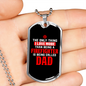 I Love Firefighter Dad Necklace Stainless Steel or 18k Gold Dog Tag 24" Chain-Express Your Love Gifts