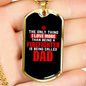 I Love Firefighter Dad Necklace Stainless Steel or 18k Gold Dog Tag 24" Chain-Express Your Love Gifts