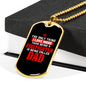 I Love Firefighter Dad Necklace Stainless Steel or 18k Gold Dog Tag 24" Chain-Express Your Love Gifts