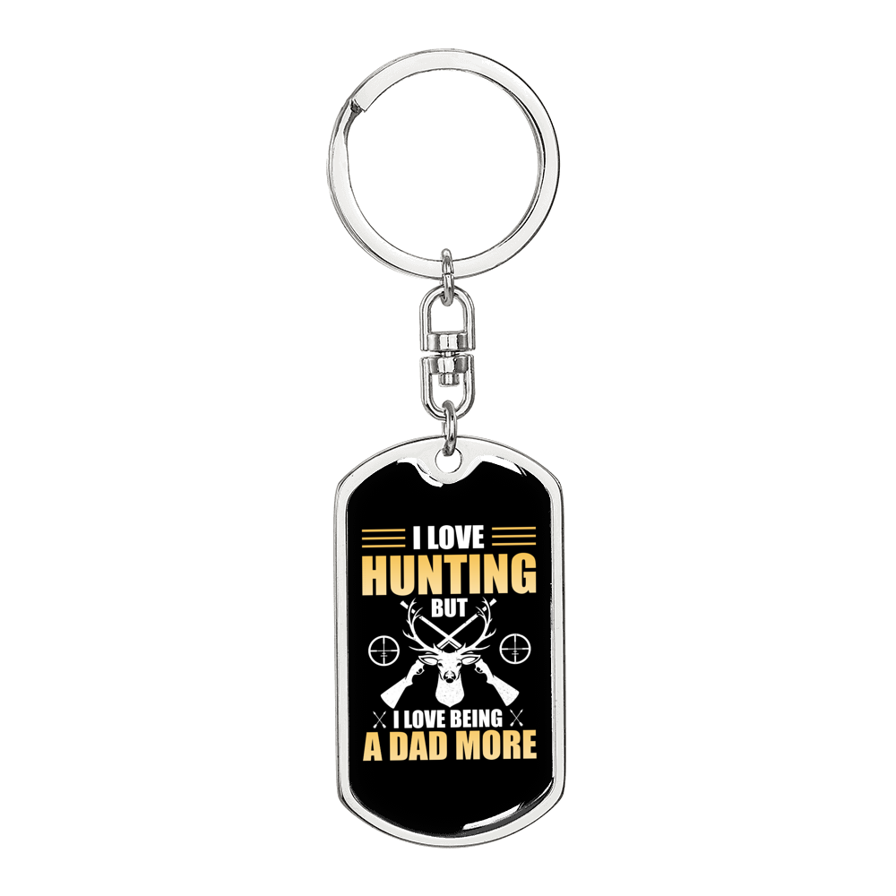 I Love Hunter'S Keychain Gift Stainless Steel or 18k Gold Dog Tag Keyring-Express Your Love Gifts