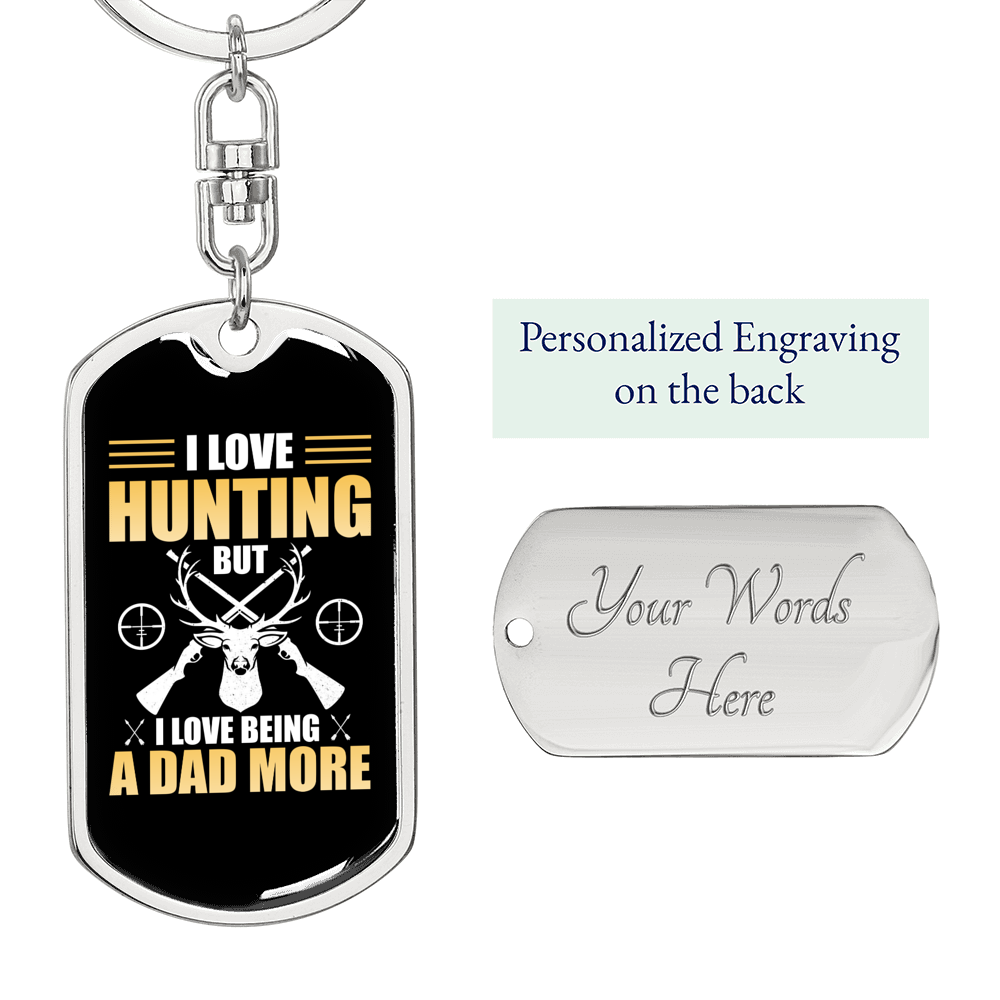 I Love Hunter'S Keychain Gift Stainless Steel or 18k Gold Dog Tag Keyring-Express Your Love Gifts