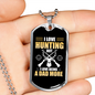 I Love Hunting Necklace Stainless Steel or 18k Gold Dog Tag 24" Chain-Express Your Love Gifts