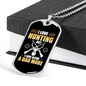 I Love Hunting Necklace Stainless Steel or 18k Gold Dog Tag 24" Chain-Express Your Love Gifts