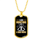 I Love Hunting Necklace Stainless Steel or 18k Gold Dog Tag 24" Chain-Express Your Love Gifts
