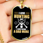 I Love Hunting Necklace Stainless Steel or 18k Gold Dog Tag 24" Chain-Express Your Love Gifts