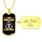 I Love Hunting Necklace Stainless Steel or 18k Gold Dog Tag 24" Chain-Express Your Love Gifts