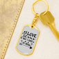 I Love Jesus But I Cuss Keychain Stainless Steel or 18k Gold Dog Tag Keyring-Express Your Love Gifts
