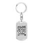 I Love Jesus But I Cuss Keychain Stainless Steel or 18k Gold Dog Tag Keyring-Express Your Love Gifts