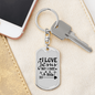 I Love Jesus But I Cuss Keychain Stainless Steel or 18k Gold Dog Tag Keyring-Express Your Love Gifts