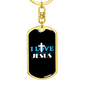 I Love Jesus Cross Keychain Stainless Steel or 18k Gold Dog Tag Keyring-Express Your Love Gifts