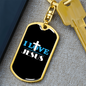 I Love Jesus Cross Keychain Stainless Steel or 18k Gold Dog Tag Keyring-Express Your Love Gifts