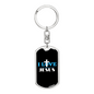 I Love Jesus Cross Keychain Stainless Steel or 18k Gold Dog Tag Keyring-Express Your Love Gifts