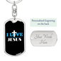 I Love Jesus Cross Keychain Stainless Steel or 18k Gold Dog Tag Keyring-Express Your Love Gifts