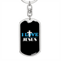 I Love Jesus Cross Keychain Stainless Steel or 18k Gold Dog Tag Keyring-Express Your Love Gifts