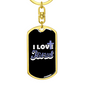 I Love Jesus Keychain Stainless Steel or 18k Gold Dog Tag Keyring-Express Your Love Gifts
