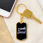 I Love Jesus Keychain Stainless Steel or 18k Gold Dog Tag Keyring-Express Your Love Gifts