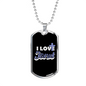 I Love Jesus Necklace Stainless Steel or 18k Gold Dog Tag 24" Chain-Express Your Love Gifts