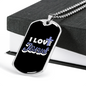 I Love Jesus Necklace Stainless Steel or 18k Gold Dog Tag 24" Chain-Express Your Love Gifts