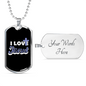 I Love Jesus Necklace Stainless Steel or 18k Gold Dog Tag 24" Chain-Express Your Love Gifts
