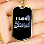 I Love Jesus Necklace Stainless Steel or 18k Gold Dog Tag 24" Chain-Express Your Love Gifts