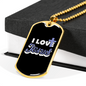 I Love Jesus Necklace Stainless Steel or 18k Gold Dog Tag 24" Chain-Express Your Love Gifts