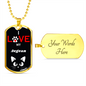 I Love My Aegean Cat Necklace Stainless Steel or 18k Gold Dog Tag 24" Chain-Express Your Love Gifts