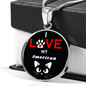 I Love My American Necklace Circle Pendant Stainless Steel or 18k Gold 18-22"-Express Your Love Gifts