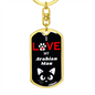 I Love My Arabian Mau Cat Keychain Stainless Steel or 18k Gold Dog Tag Keyring-Express Your Love Gifts