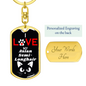 I Love My Asian Semi-Longhair Cat Keychain Stainless Steel or 18k Gold Dog Tag Keyring-Express Your Love Gifts
