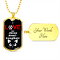 I Love My Asian Semi-Longhair Cat Necklace Stainless Steel or 18k Gold Dog Tag 24" Chain-Express Your Love Gifts