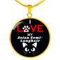 I Love My Asian Semi-Longhair Necklace Circle Pendant Stainless Steel or 18k Gold 18-22"-Express Your Love Gifts