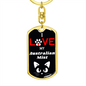 I Love My Australian Mist Cat Keychain Stainless Steel or 18k Gold Dog Tag Keyring-Express Your Love Gifts