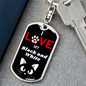 I Love My Black And White Cat Keychain Stainless Steel or 18k Gold Dog Tag Keyring-Express Your Love Gifts