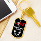 I Love My Black And White Cat Keychain Stainless Steel or 18k Gold Dog Tag Keyring-Express Your Love Gifts