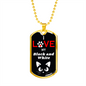 I Love My Black And White Cat Necklace Stainless Steel or 18k Gold Dog Tag 24" Chain-Express Your Love Gifts