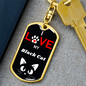 I Love My Black Cat Cat Keychain Stainless Steel or 18k Gold Dog Tag Keyring-Express Your Love Gifts