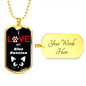 I Love My Blue Russian Cat Necklace Stainless Steel or 18k Gold Dog Tag 24" Chain-Express Your Love Gifts