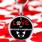 I Love My British Longhair Necklace Circle Pendant Stainless Steel or 18k Gold 18-22"-Express Your Love Gifts