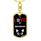 I Love My Burmese Cat Keychain Stainless Steel or 18k Gold Dog Tag Keyring-Express Your Love Gifts