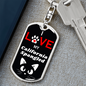 I Love My California Spangled Cat Keychain Stainless Steel or 18k Gold Dog Tag Keyring-Express Your Love Gifts