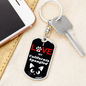 I Love My California Spangled Cat Keychain Stainless Steel or 18k Gold Dog Tag Keyring-Express Your Love Gifts