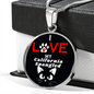 I Love My California Spangled Necklace Circle Pendant Stainless Steel or 18k Gold 18-22"-Express Your Love Gifts