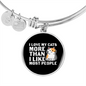 I Love My Cats Bracelet Stainless Steel or 18k Gold Circle Bangle-Express Your Love Gifts