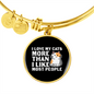 I Love My Cats Bracelet Stainless Steel or 18k Gold Circle Bangle-Express Your Love Gifts