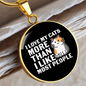 I Love My Cats Circle Necklace Stainless Steel or 18k Gold 18-22"-Express Your Love Gifts