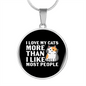I Love My Cats Circle Necklace Stainless Steel or 18k Gold 18-22"-Express Your Love Gifts