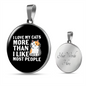 I Love My Cats Circle Necklace Stainless Steel or 18k Gold 18-22"-Express Your Love Gifts