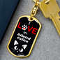 I Love My Diluted Calico Cat Keychain Stainless Steel or 18k Gold Dog Tag Keyring-Express Your Love Gifts